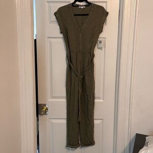 Bella Dahl Green Cap Sleeve Jumpsuit